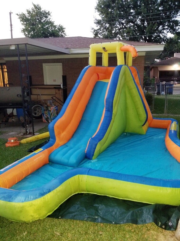 banzai slide n soak splash park inflatable water slide lagoon pool backyard aqua fun